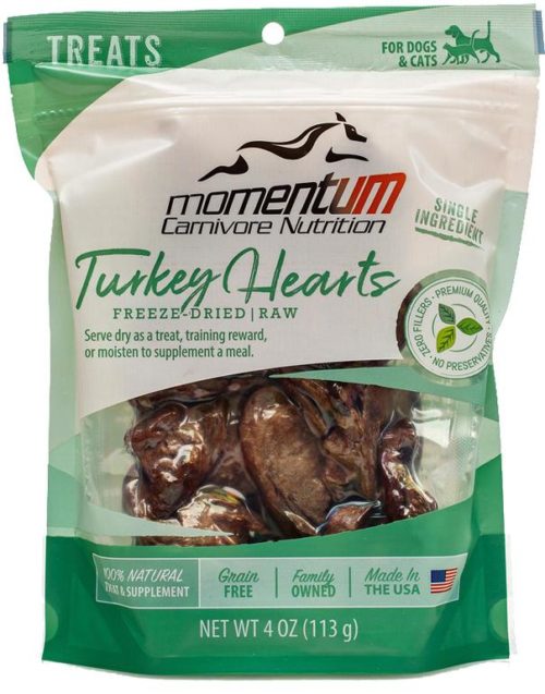 Momentum Carnivore Nutrition  FD Turkey Hearts  TurkHearts  4oz