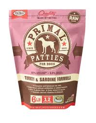 Primal Pet Food Dog Turkey & Sardine Patty 6#