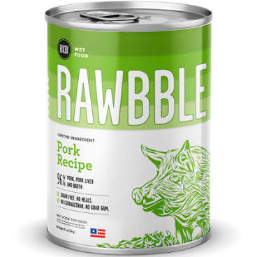 Rawbble Canned Food  Rawwble Pork  Pork  12.5 oz